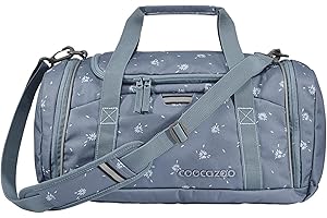coocazoo Sporttasche „Bloomy Daisy”, hellgrau, Hauptfach, Nasswäschefach, Seitentasche, Reflektoren, 20 Liter, ab der 3. Klasse
