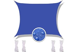 Redfire Voile D'ombrage Auvent 3X4M, Imprégné Voile d'Ombrage Camouflage Tissu Oxford avec Corde de Fixation Résistant aux Intempéries pour Patio Bleu Marin