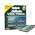 Gillette Vector Plus Manual Shaving Razor Blades (Cartridge) - 4s Pack