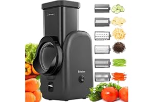 ENLEBER Découpe-légumes électrique, Râpe a Légumes Électrique,Râpe de cuisine électrique,Hachoir multifonctionne découpe legumes facilment, fromage, carottes, chocolat,noir