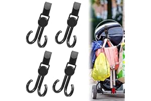 TUZHE 4 ganci per passeggino per borse fasciatoio, accessori per passeggino, gancio in velcro, passeggino per borsa fasciatoio, borsa, borraccia, borsa della spesa o giacca
