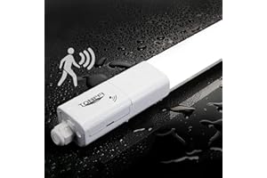 Tonffi Neon LED Avec Detecteur Mouvement, 115cm Reglette LED 36W 4100LM Linkable Plafonnier LED Lampe d'atelier IP65 Imperméable pour Atelier garage cave couloir grenier entrepôt, Blanc Neutre