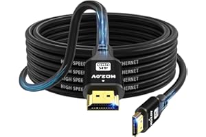 charlore Câble HDMI 10m (HDMI 2.0, 18 Gbit/s 4K@60Hz) Connecteurs plaqués or ultra haut débit, compatible avec Blu-Ray, Playstation, Ordinateur Portable, PS34/5, PC, HDTV