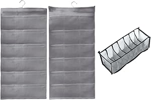 DHSBGWSX 1 organizer con 30 scomparti, 1 custodia per biancheria intima con 7 scomparti, custodia per guardaroba, contenitore da appendere