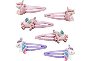 CRIVEPLE 6 Pièces Barrettes à Cheveux Licorne, Barrettes Enfants, Cheveux Barrette à Paillettes, pour Filles Ados Enfants Cadeaux D'anniversaire et de Fêt