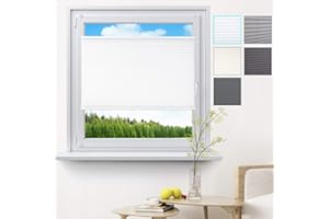 WOLTU Plissee Klemmfix ohne Bohren 60x220cm (BxH) Weiß Faltrollo Plisseerollo mit Klemmträger Lichtdurchlässig, Jalousie Sichtschutz und Sonnenschutz Easyfix Rollo für Fenster & Tür