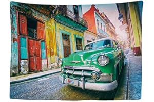 Ulticool - Appeso a Parete Decorazione - Macchina Cuba Vintage Retrò Interno - 200 x 150 cm Grande Murale Manifesto - Accessori Casa Soggiorno Camera da Letto Soffitto