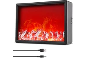‎IMAGE IMAGE LED Kamin Laterne mit realistischem Flammeneffekt dekorative Kaminlampe mit Feuer Optik, USB/batteriebetrieben Kaminlicht für Weihnachten, Party, 30x21x7.8cm
