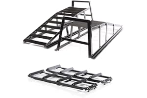 Wiltec Kit 2X Rampe d'accès jusqu'à 2 t par Paire, 915x350x275 mm, Rampe d'accès rampes de Chargement en Acier + Extension 2X 400 kg 650x195 mm Extension