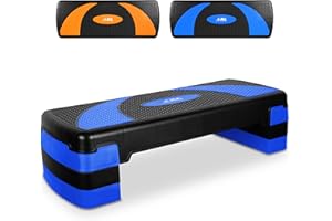 JLL Fitness Large Aerobic Step Platform with 3 Adjustable Heights Exercise Stepper for Home Gym Workouts, 81cm x 31cm x 20cm