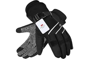 MOREOK Waterproof & Windproof Winter Gloves for Men and Women,-30°F 3M Thinsulate Thermal Gloves Touch Screen Warm Gloves for Skiing,Cycling,Motorcycle,Running,Outdoor Sports