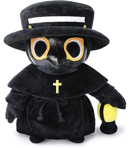 SUPYINI Plague Doctor Plüschtier – Leuchtende Plüschpuppe Für Halloween, Grusel-Deko & Als Kuschelkissen