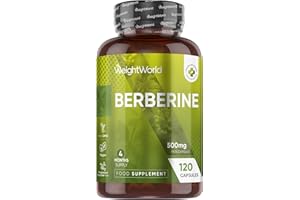WEIGHTWORLD Berberine Supplement - 500mg per Capsule - 4 Months Supply - 120 Capsules - Berberine HCL Form - 1 per Day - Vegan-Friendly & Non-GMO - Sourced from Berberis Vulgaris