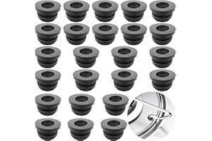 LongZYU 24 Pezzi Piedini in Gomma Fornello Camper Gommini per Supporti per Pentole Occhiello Passacavo in Gomma Compatibili con Dometic Smev con Aste da 5 mm Accessori Camper Cucina Gommino Nero
