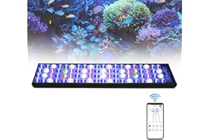PopBloom Hertz54 eclairage led aquarium eclairage lampe aquarium led recifal reef eau de mer lumière pour aquariums 50-80cm (54cm, avec kit de suspension)