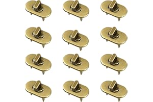 Niboken Cierres para Bolsos 12 Piezas, Hebillas Metalicas Cerraduras Giratorias Hacer Bolsa Accesorios para Bricolaje Manualidades Mujeres Artesanal de Cuero