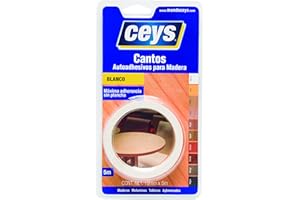 ceys - Canto autoadhesivo blanco - Fácil aplicación - Resistente al agua - 5 M