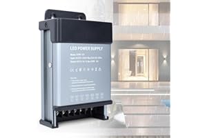 YOODI Transformateur LED 220V 12V Ultra Fin LED Driver Alimentation 12V 16,7A 200W Imperméable IP44 LED Transfo Convertisseur Alimentation de Tension AC à DC Adaptateur Transfo pour LED Exterieur