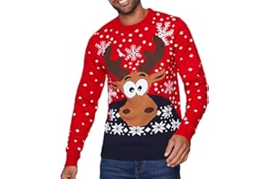 NOROZE Hombre Jersey Alce Feliz Navidad para de Navidad Reno Elfo Fútbol FC Novedad Jersey