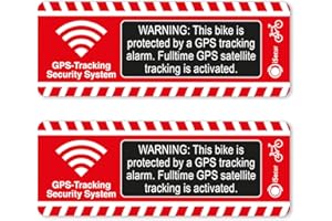 ISECUR Lot de 2 autocollants d'alarme de vélo GPS Système de suivi I hin285 I 8 x 3 cm I Colle extra forte I pour vélo de route, VTT, vélo électrique Pedelec