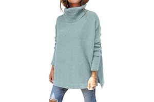Hormtaer Pullover Damen Winter Rollkragenpullover Warm Oversized Strickpullover Rollkragen Stricken Pulli Grobstrickpullover Sport Sweatshirt Casual Lose Langarm Oberteile