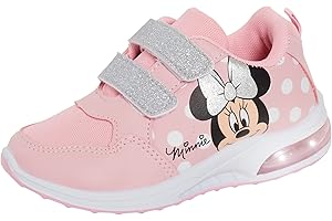 Disney Minnie Mouse Filles Light Up Baskets Enfants Touch Fasten Clignotant LED Chaussures de Sport