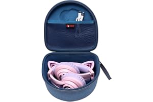 XANAD Tasche für Kinder Kopfhörer - iClever BTH21 BTH13 BTH19 HS20 HS25 Bluetooth Kopfhörer Kinder mit Katzenohr (Blau)
