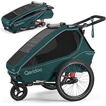 Qeridoo Kidgoo 2 | Fahrradanhänger 2 Kinder | Mit Federung & 3-in-1 Verdeck | Fahrrad Anhänger für Zwei | Komfortabel & Sicher