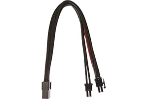 SILVERSTONE TECHNOLOGY SilverStone SST-PP07-PCIBR - 25cm 8pin to PCI-E 6+2pin Sleeved Extention Cable, black red
