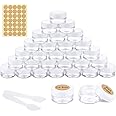 30 Pezzi Vasetti Plastica, Barattolo Cosmetici Vuoto Viaggio Contenitore Cosmetico per Crema Balsamo Labbra Campione - Con 2 