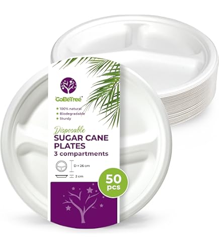 100 Piatti Pizza Compostabili 32 Cm - In Polpa Di Cellulosa, Biodegradabili