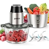 Ganiza Electric Meat Mincer 500 W, Meat Mincer with 2 Containers (1.8 L + 1.8 L), 2 Double Blades, 2 Speed, Multifunctional E