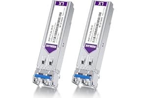REDLUX 1G SFP LX Singlemode Gbic Module, 1310nm SMF, Dual LC Connector, up to 20KM, Compatible for Cisco, Meraki, Ubiquiti UniFi, Mikrotik, Fortinet, Netgear, D-Link, Broadcom, Linksys, Pack of 2