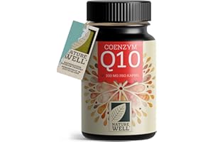 ‎NATUREWELL Q10 Kapseln hochdosiert 120x mit 200mg Coenzym Q10 pro Kapsel - hochwertiges Coenzym Q10 Ubichinon aus Fermentation - laborgeprüft mit Zertifikat - Vorrat für 4 Monate - 100% vegan
