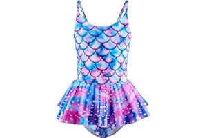 JiAmy Girls One Piece Swimsuit, Mermaid Swimming Costume Kids Swimwear Bathing Suit for Kids 4-12 Years