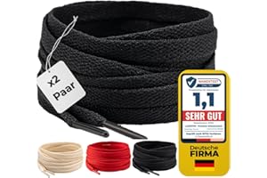 ‎LACEHYPE LaceHype 2 Paar - Schnürsenkel falch reißfeste Schuhbänder [8 mm breit ] LC3 Ersatz Shoelaces aus Polyester für Sneakers, Sportschuhe, Laufschuhe, Turnschuhe