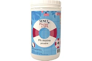 SENET PISCINE Ph Moins Piscine et Spa - Traitement pH pour Piscine et Spa/Ph- Poudre 1,5kg - Permet de baisser Rapidement Le pH de l'eau/Produit conditionné en France