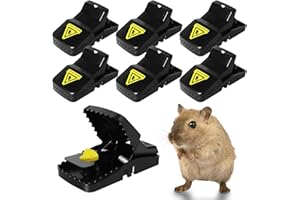 CESHMD 6 Piezas Trampas para Ratas Trampas a Presión, Trampa Profesional para Ratas, Trampa para Ratones, Trampa para Ratones Reutilizable para el Cocina, Jardín, Interiory Exterior (14 * 7.5 * 7 cm)