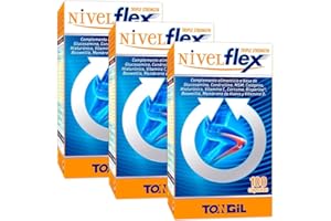Glucosamina, Condroitina, MSM - 300 Cápsulas – Con Boswellia, Cúrcuma y Colágeno – Complejo Para Articulaciones, Cartílago y Huesos - +3 Meses de Suministro - Nivelflex 100 Cáps (Pack 3 Uds.) Tongil