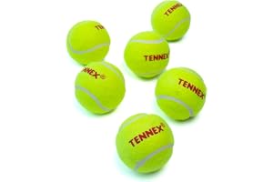 TENNEX Cricket Tennis Ball Yellow Heavy for Over Arm Cricket Standard Size Ball for Cricket Tournament and Practice (6 Pcs, Yellow Colour)