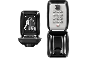 LUROON Key Safe Outdoor Waterproof Wall Mounted Super Security Extra Large Key Box Police Approved Lockbox 12-Digit Combination Storage Box with Cover for Home Garage Office School