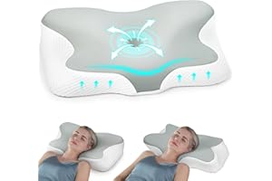 BENAEP Cervical Memory Foam Pillow Ergonomic Pillow for Neck and Shoulder Pain Relief Orthopedic Neck Support Pillow for Side/Back/Stomach Sleepers with Removable Cover
