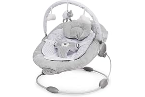 LADIDA Soft Padded Lamb Bouncer, Suitable for Newborns 0-6 Months, Soothing Music and Vibration