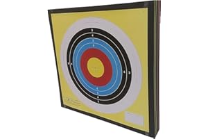 Glac Store® Target Cible Flèche Batti Flèche en mousse 60 x 60 x 7,5 cm Noir Tir à l'Arc et 5 Cibles Target Grande en Papier avec Nom Tireur