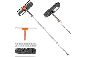 ‎MOONLIGHT MANOR Fensterwischer-Reinigungsset 2-in-1-Fensterreinigungswerkzeug mit ausziehbarer Stange, Fensterreinigungsset mit biegbarem Kopf für Innen- und Außenglas für Auto-Innen- und Außenfenster (Kit1.0)