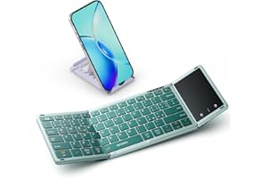 seenda Tastiera Pieghevole Bluetooth Con Touchpad, Tastiera Da Viaggio Portatile, Wireless Ricaricabile Tastiera Per Windows, iOS, Android, Tablet E Telefoni Cellulari