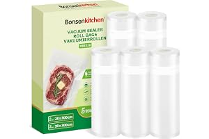 Bonsenkök vakuumpåse mat 2 × 28 × 300 cm & 3 × 20 × 300 cm | Slitstark svetsfolie, lämplig för alla vakuumförpackare, sous vi