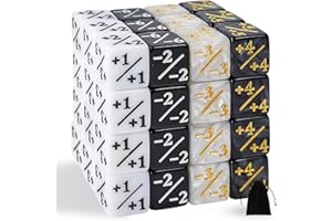 DEAMOS 48PCS MTG Token Dice Counters, MTG Token Dice Compatible with CCG, Card Gaming Accessory,4 Styles (Pearl Black & White)