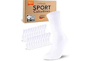 sockenkauf24 10 Pares Calcetines Deporte Hombre Mujer Tenis Algodón Transpirable Acolchado Crew Socks