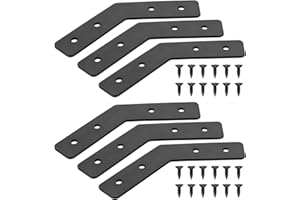KEBITEDAMAI 6 Pcs Piastre Staffa Piatta Forata 135 Gradi, Staffa Angolare Piatte, Piastre di Giunzione Piatta, Connettori Piatti per Riparazione per Fissaggio Tavolo Sedia Mobili, Nero/135 Gradi